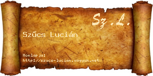 Szűcs Lucián névjegykártya