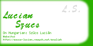 lucian szucs business card