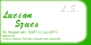 lucian szucs business card